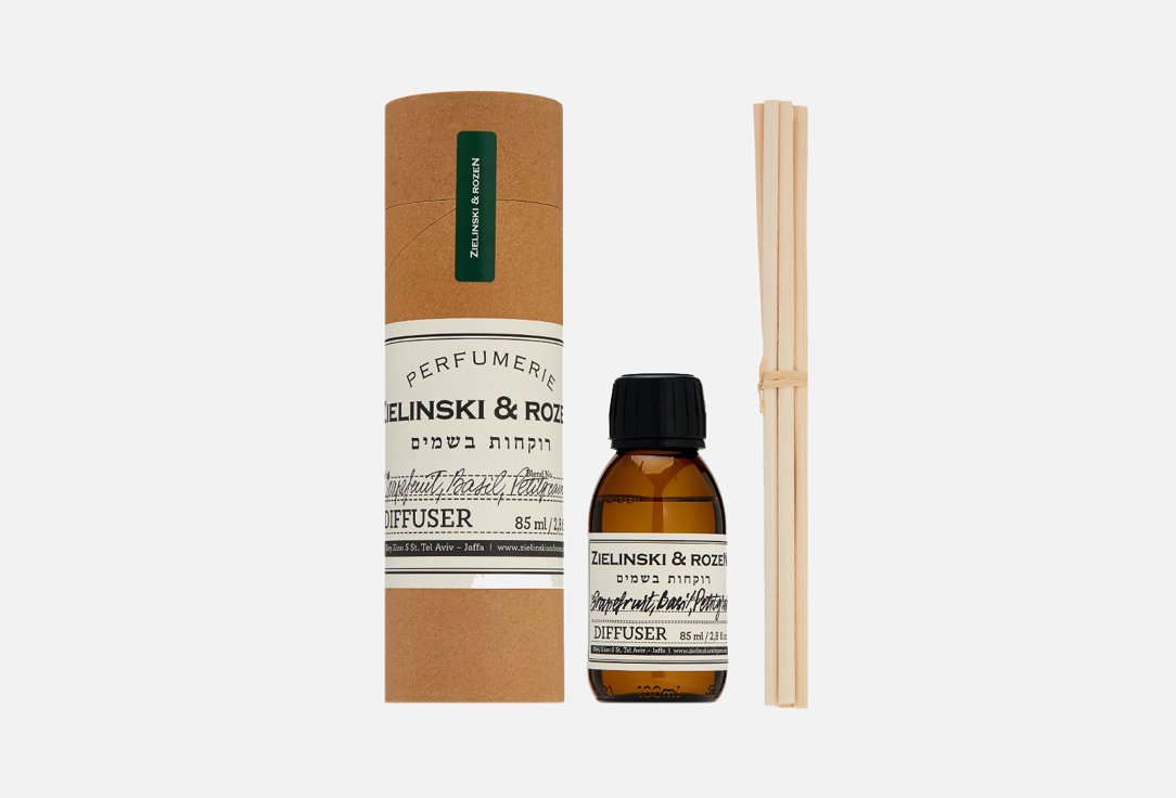 Zielinski&Rozen Диффузор Grapefruit,Basil,Petitgrain 85мл