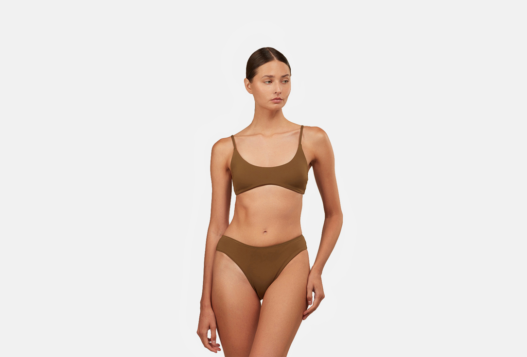 Belle YOU Топ купальный С чашками Тонкие бретели Хаки XS W3240008