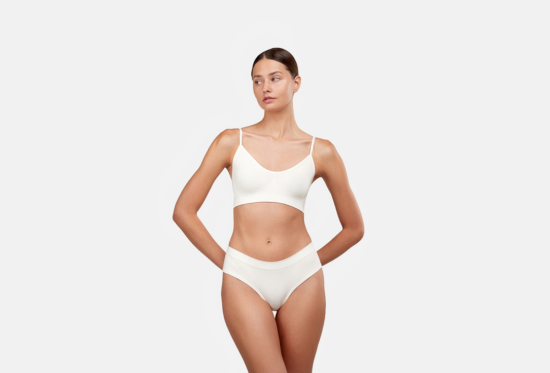 Belle YOU Трусы-стринг низкая посадка Бамбук W2090009 Молочные р.XL/XXL