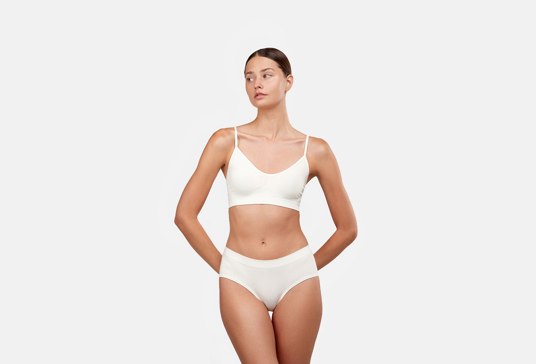 Belle You Трусы-хипстер низкая посадка Бамбук W2090007 Молочные р.XL/XXL