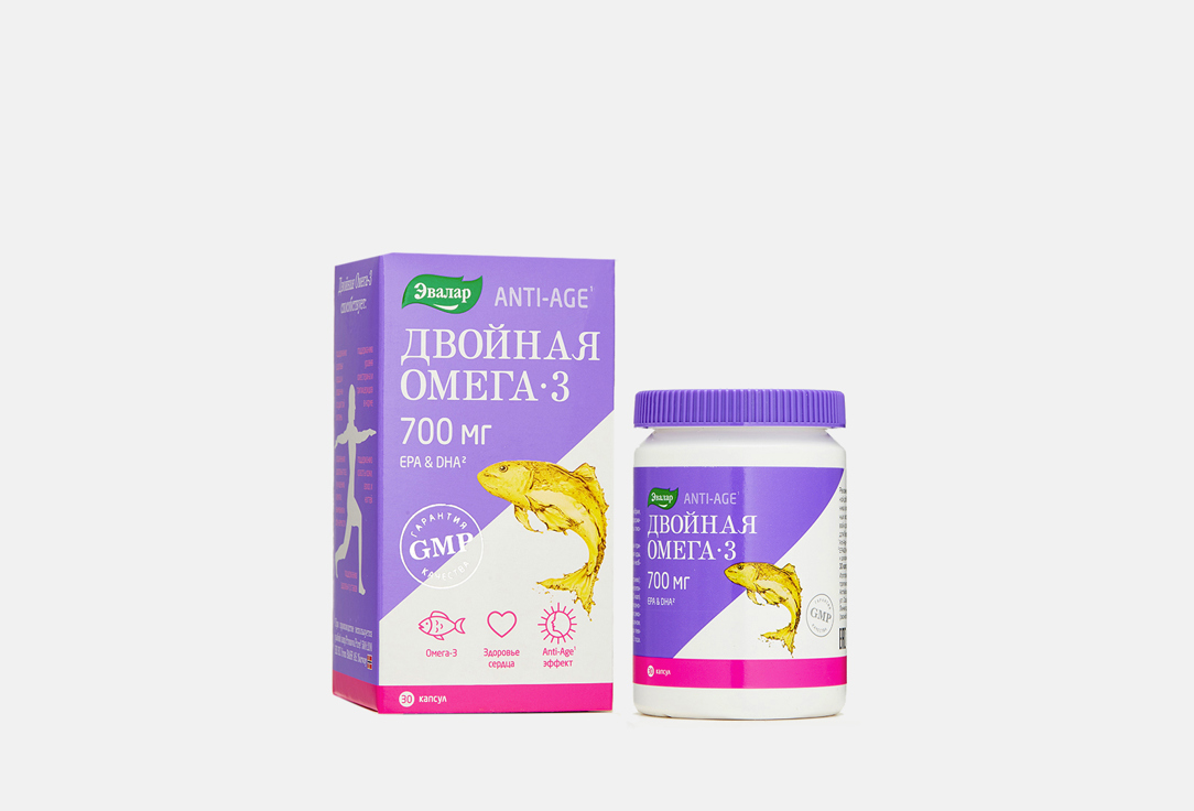 Эвалар ANTI-AGE Двойная Омега-3 700мг капс. №30 по 1,0гр