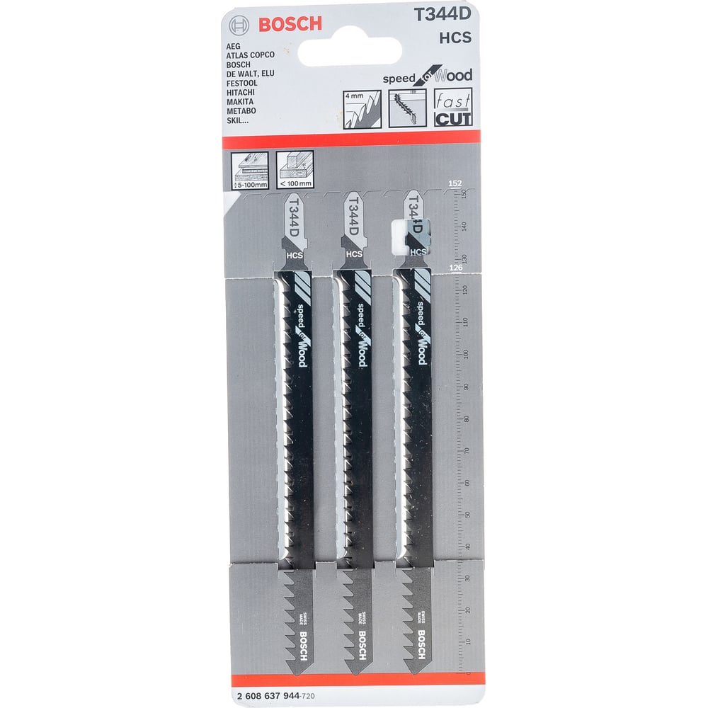 Лобзик Пилки для лобзика по дереву Bosch T344D 2608637944