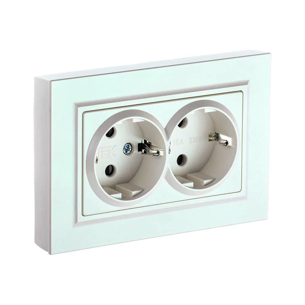 Розетка Двухместная Iek Brite рс12-3-брж BR-R21-16-K36-F
