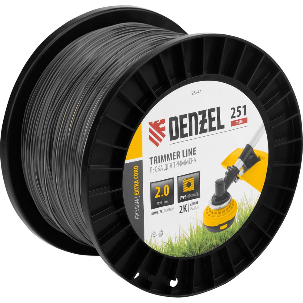 Леска Двухкомпонентная для триммера Denzel Extra Cord 96844