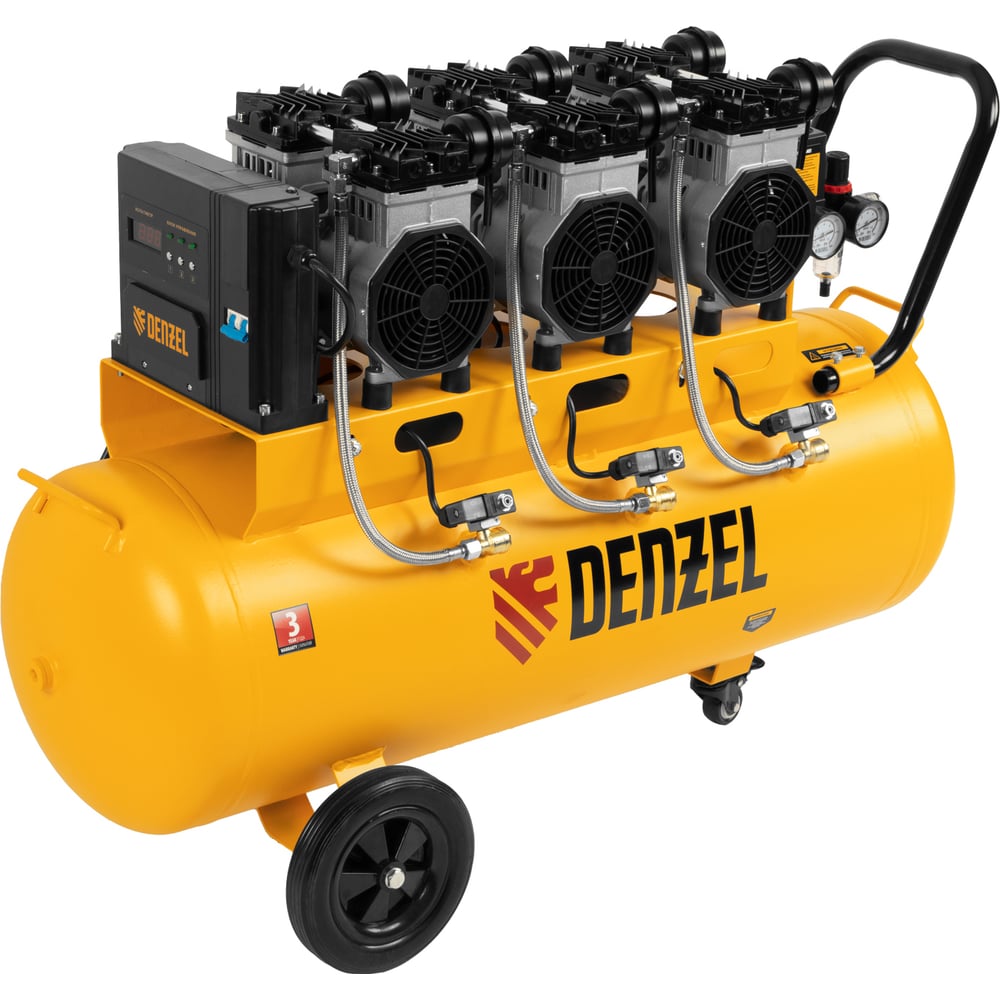 Безмаслянный малошумный компрессор Denzel Dls 3300/100 58032