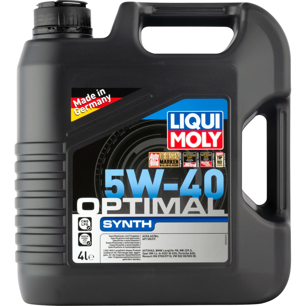 Моторное Синтетическое масло Liqui Moly Optimal Synth 5W-40 SN/CF;A3/B4 3926