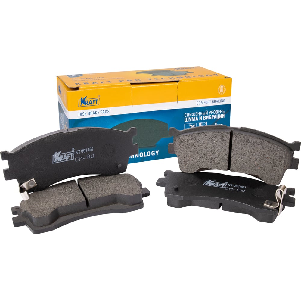 Передние колодки дисковые Kia Rio /Киа Рио (00-05) Spectra / Спектра (04-09) Kraft Kt 091467