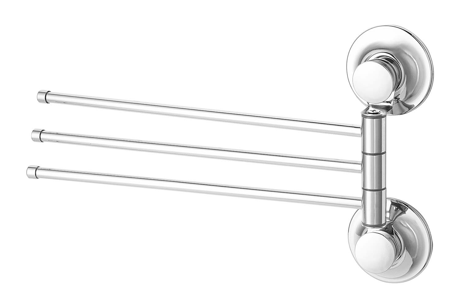 Вешалка для полотенец Tatkraft Ring Lock, хром, 3 подвижные планки, 31,5х16 см