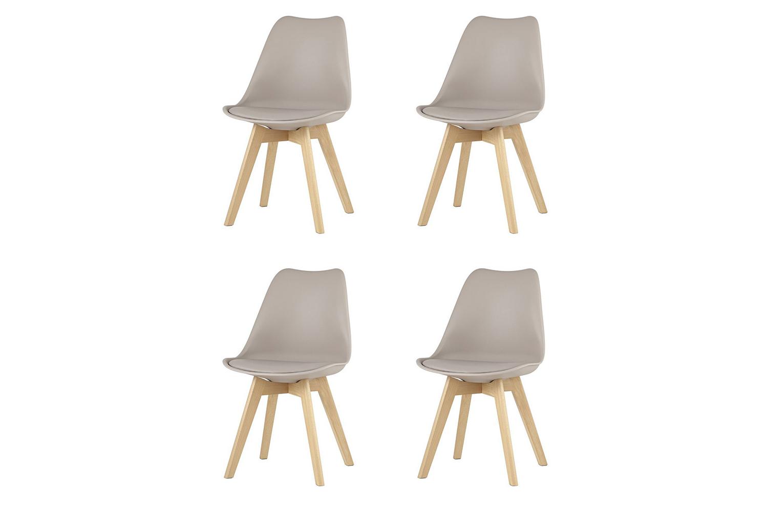 Набор стульев Stool Group Frankfurt, 4 шт., сиденье бежевое, ножки из массива бука