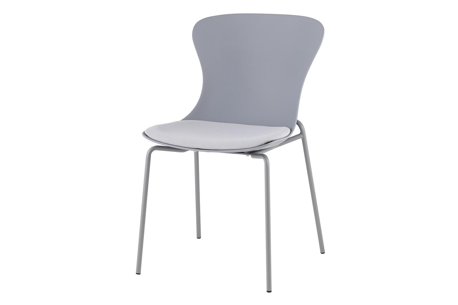 Стул для кухни Stool Group Shaya, серая обивка из искусственной кожи, металлические ножки, 52.5х50х83.5 см
