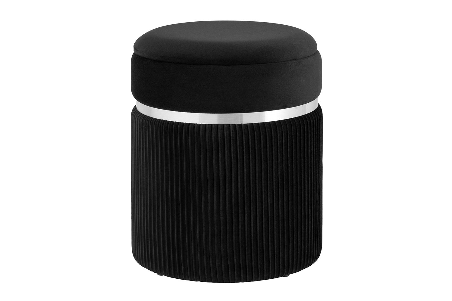 Пуф с ящиком для хранения Stool Group Миранда, велюр, чёрный, 36х44