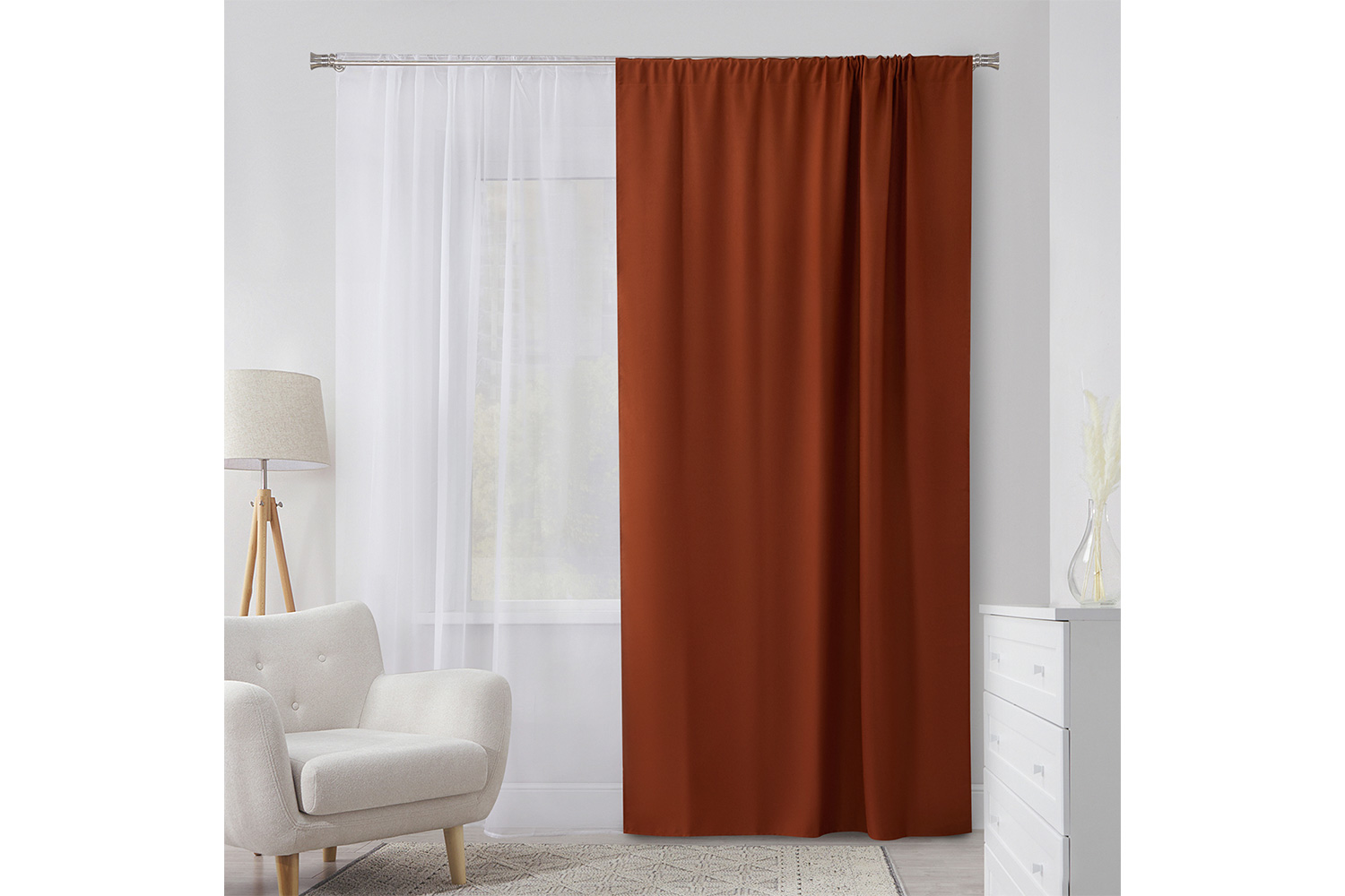 Штора Micasa Pure, блэкаут охра, 145х260 см