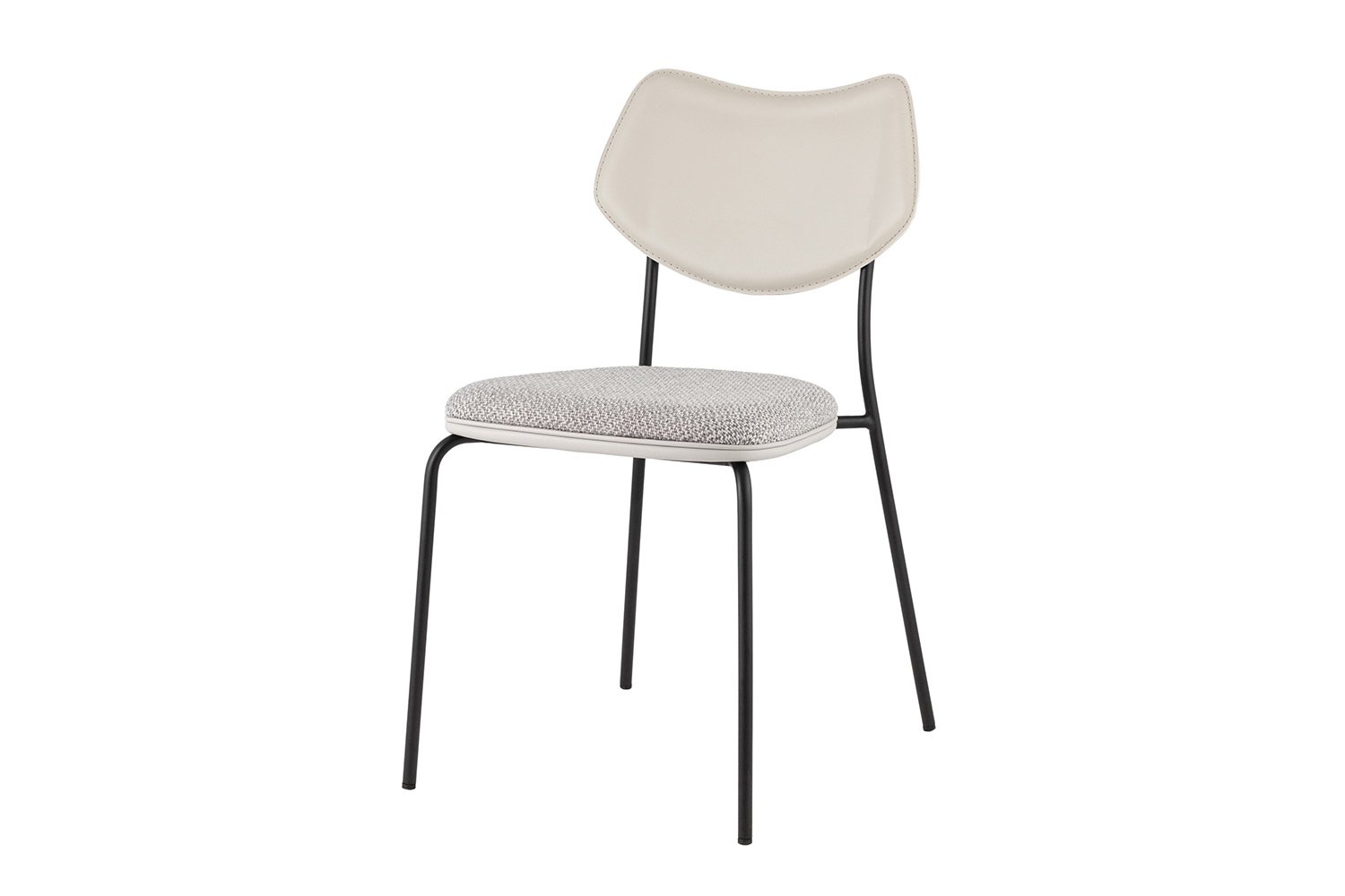 Стул обеденный Stool Group Casey, рогожка и искусственная кожа, серый