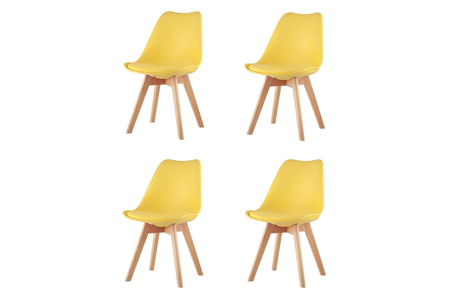 Набор стульев Stool Group Frankfurt, 4 шт., экокожа, жёлтые