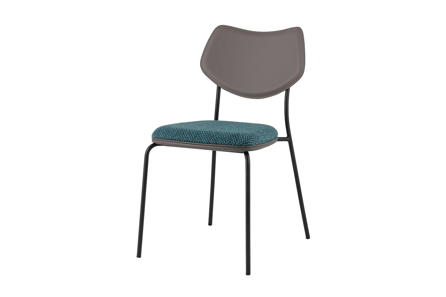 Стул обеденный Stool Group Casey, рогожка + искусственная кожа, тёмно-бирюзовый с серым