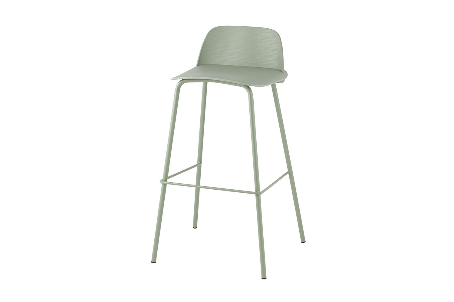 Стул барный Stool Group Mist, серо-зелёный, пластик, металл, высота сиденья 75 см