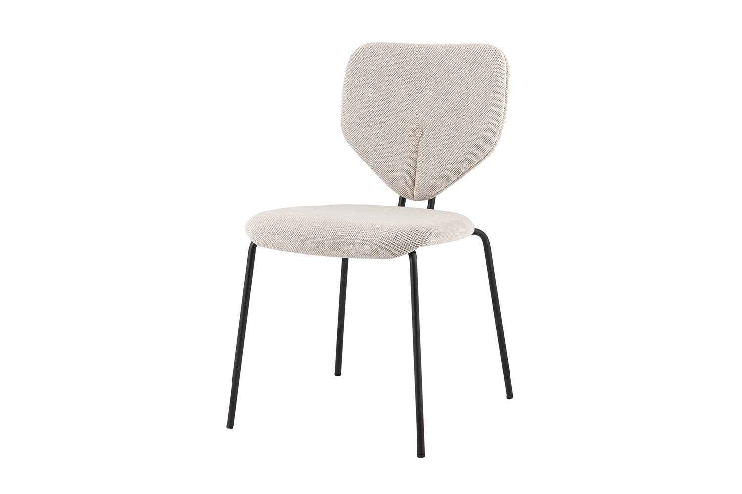 Стул обеденный Stool Group Masey, бежевая рогожка, чёрные металлические ножки, 49.2х80х57