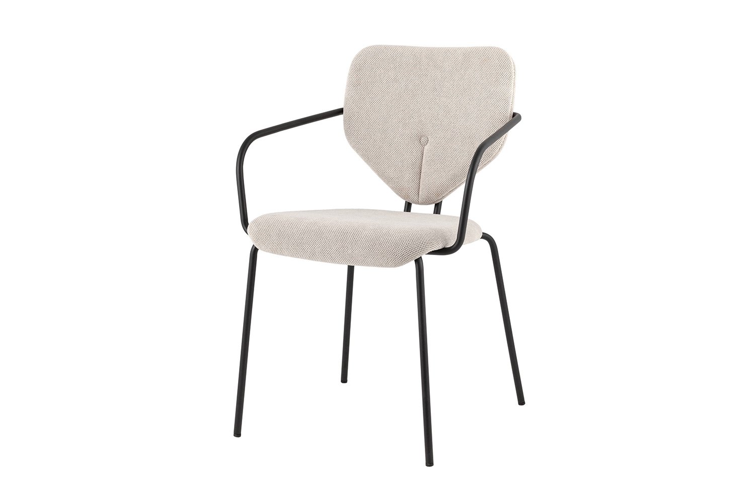 Стул обеденный Stool Group Masey, рогожка бежевая, ножки чёрные металлические