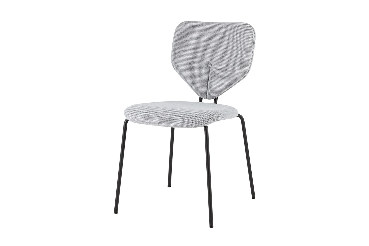 Стул обеденный Stool Group Masey, обивка рогожка серая, чёрные металлические ножки