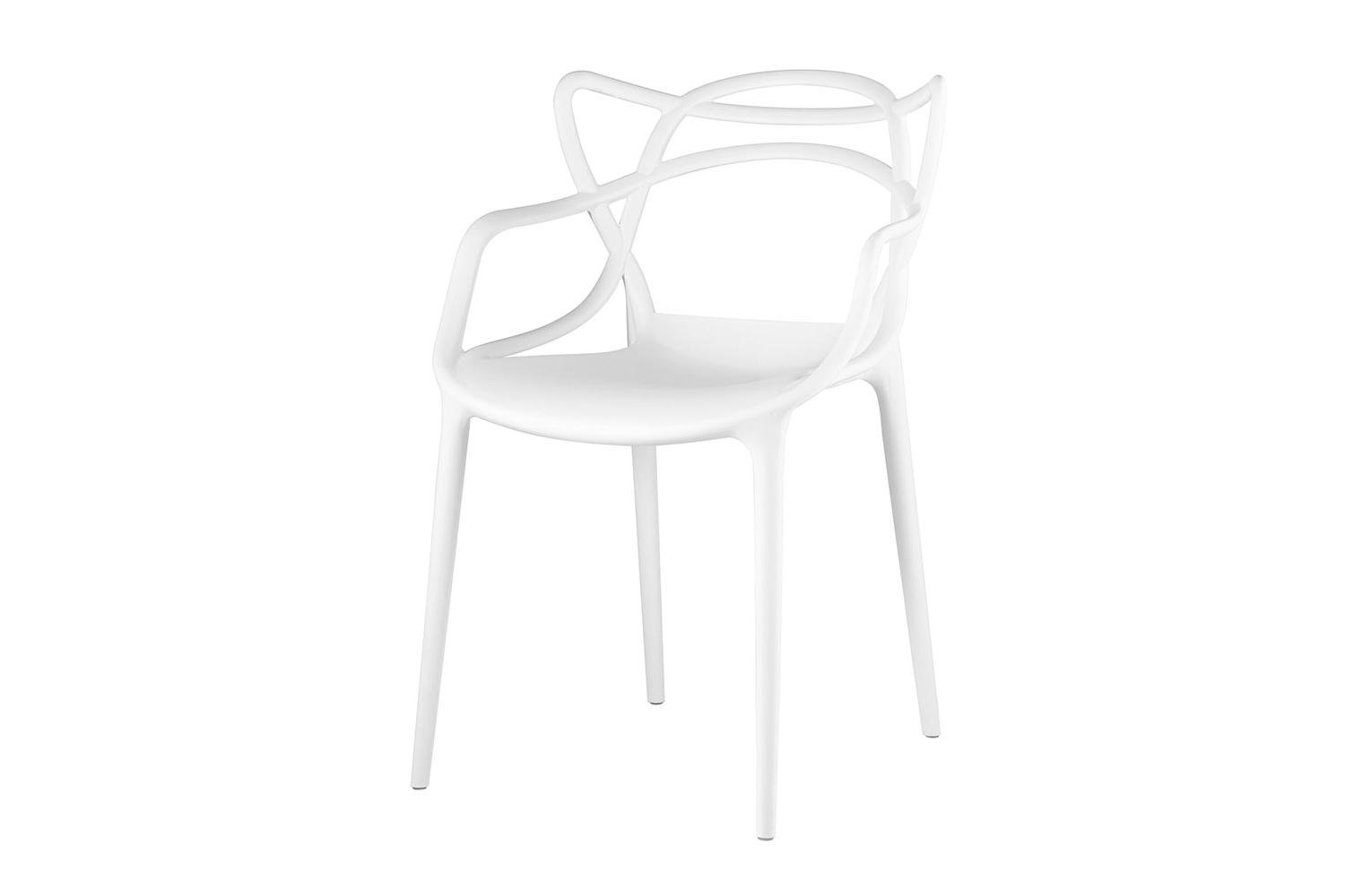Стул с подлокотниками Stool Group Margarita New, белый пластиковый, штабелируемый