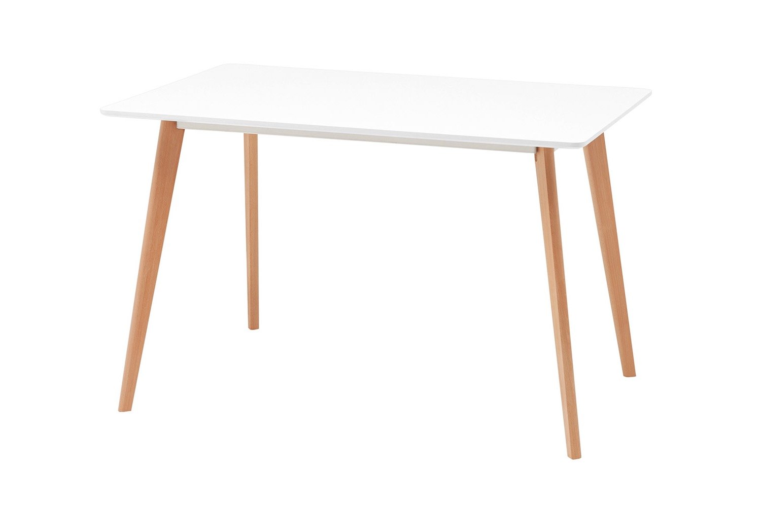 Стол обеденный Stool Group Frank New, столешница МДФ белая, массив бука, 120х80 см