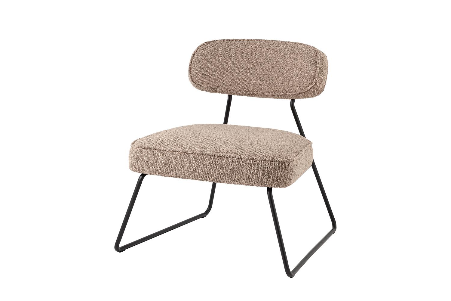 Кресло лаунж Stool Group Kate, обивка букле бежево-чёрная, каркас металл, нагрузка 120 кг