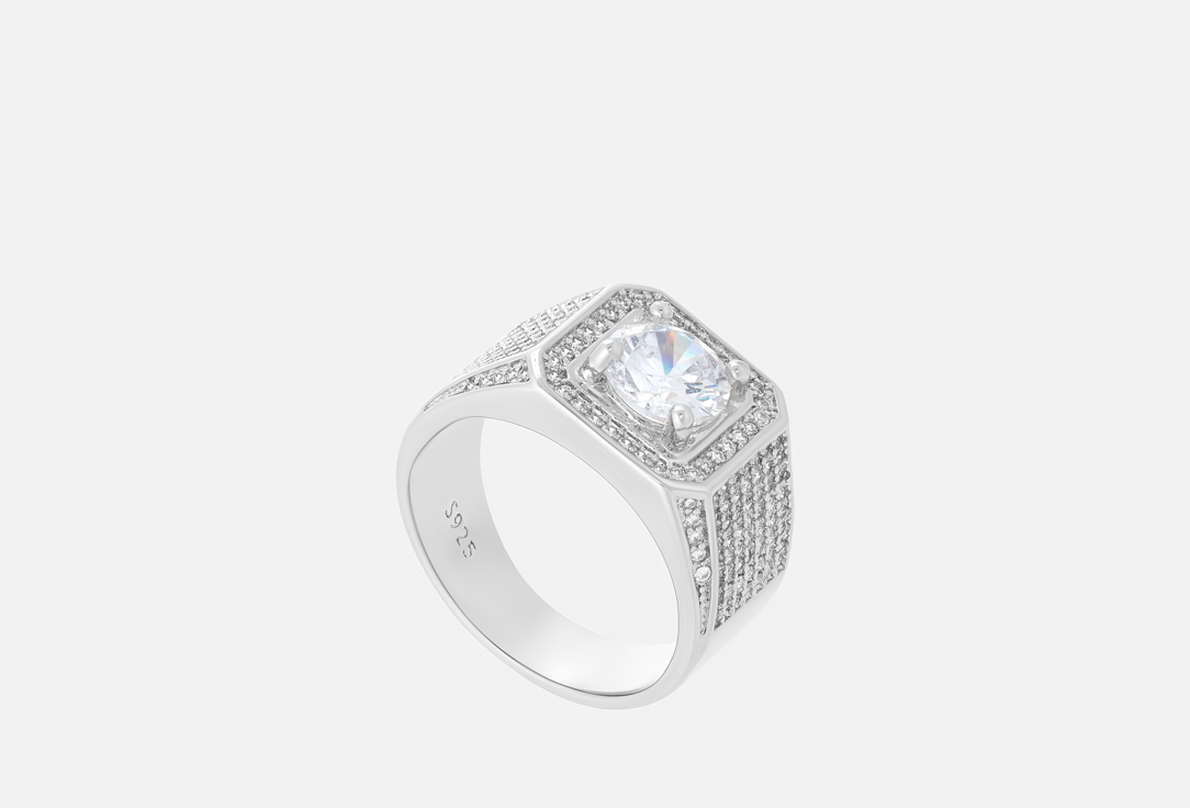 Кольцо покрытое серебром с кристаллами Swarovski Гранд, размер 20
