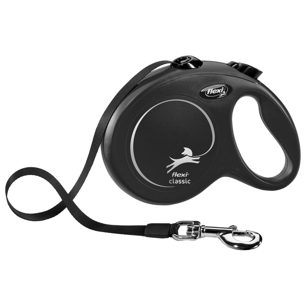 Рулетка для собак Flexi New Classic L (до 50кг) лента 5м черная