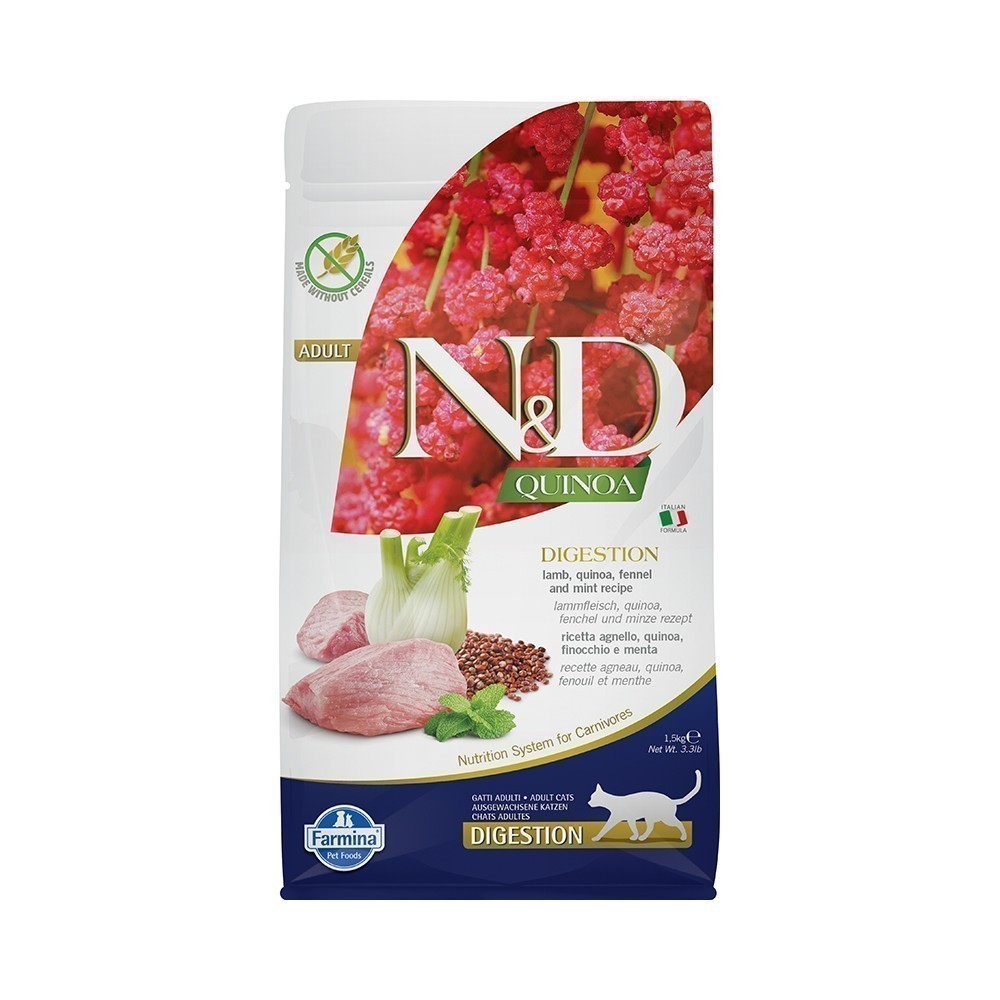 Корм для кошек Farmina NdD Quinoa Line беззерновой при заболеваниях Жкт ягненок сух. 1,5кг