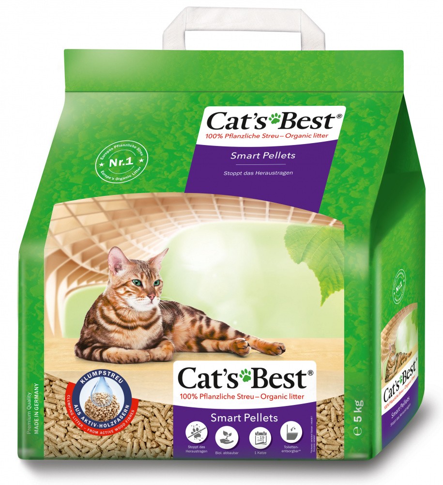 Наполнитель для кошачьего туалета Cat's Smart Pellets древесный комкующийся, 10л (5кг)