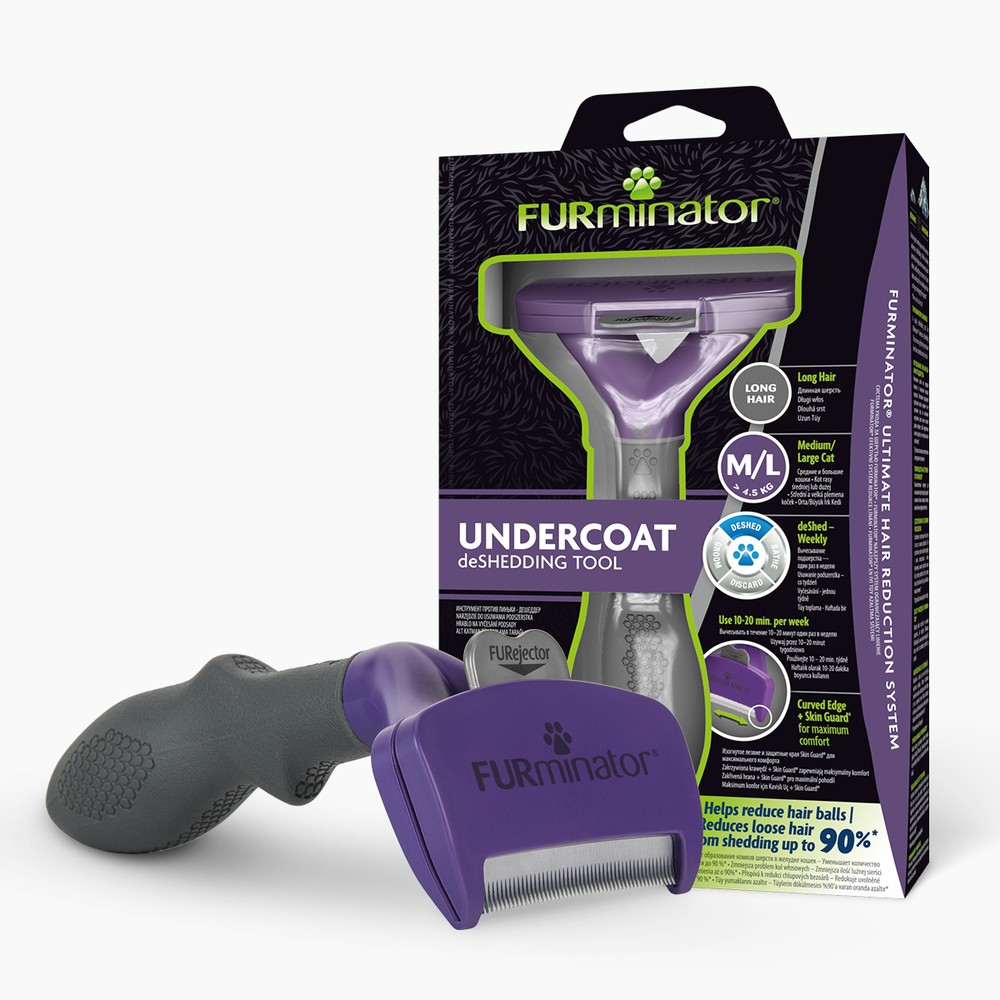Фурминатор FURminator MlL для больших кошек c длинной шерстью