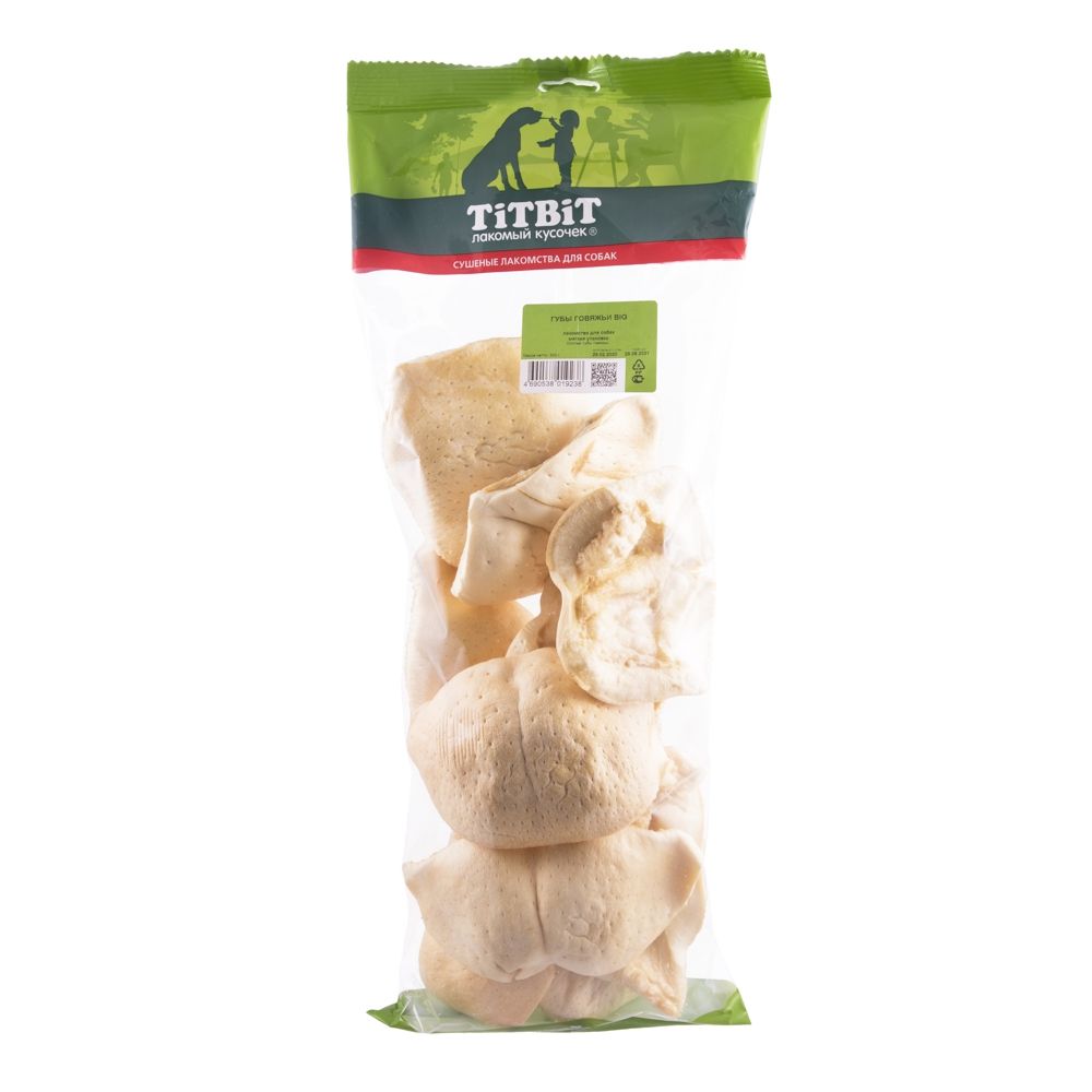 Лакомство для собак Titbit Губы говяжьи Big мягкая упаковка 300г