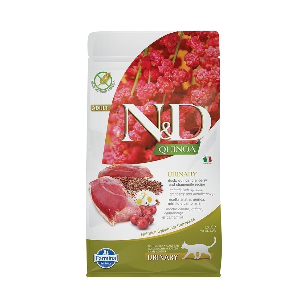 Корм для кошек Farmina NdD Quinoa Line беззерновой при Мкб, утка сух. 1,5кг