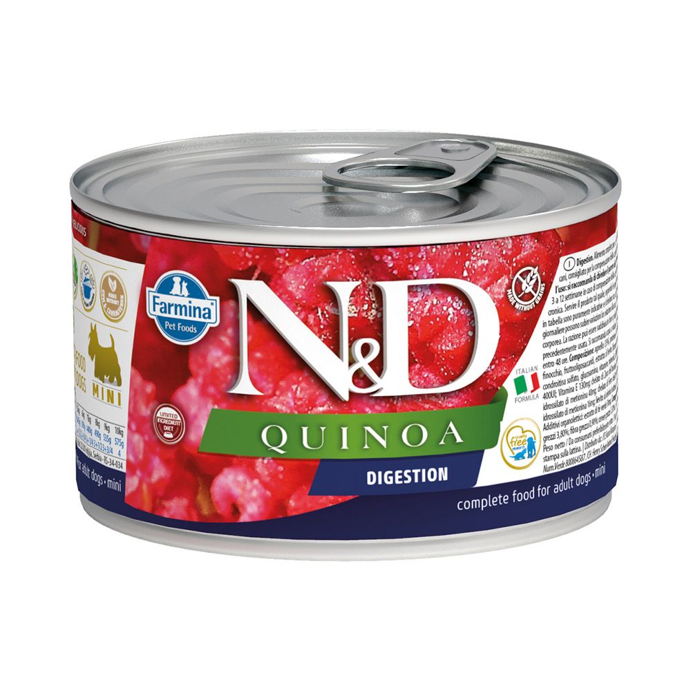 Корм для собак Farmina NdD Quinoa для мелких пород, для поддержки пищеварения с киноа банка 140г