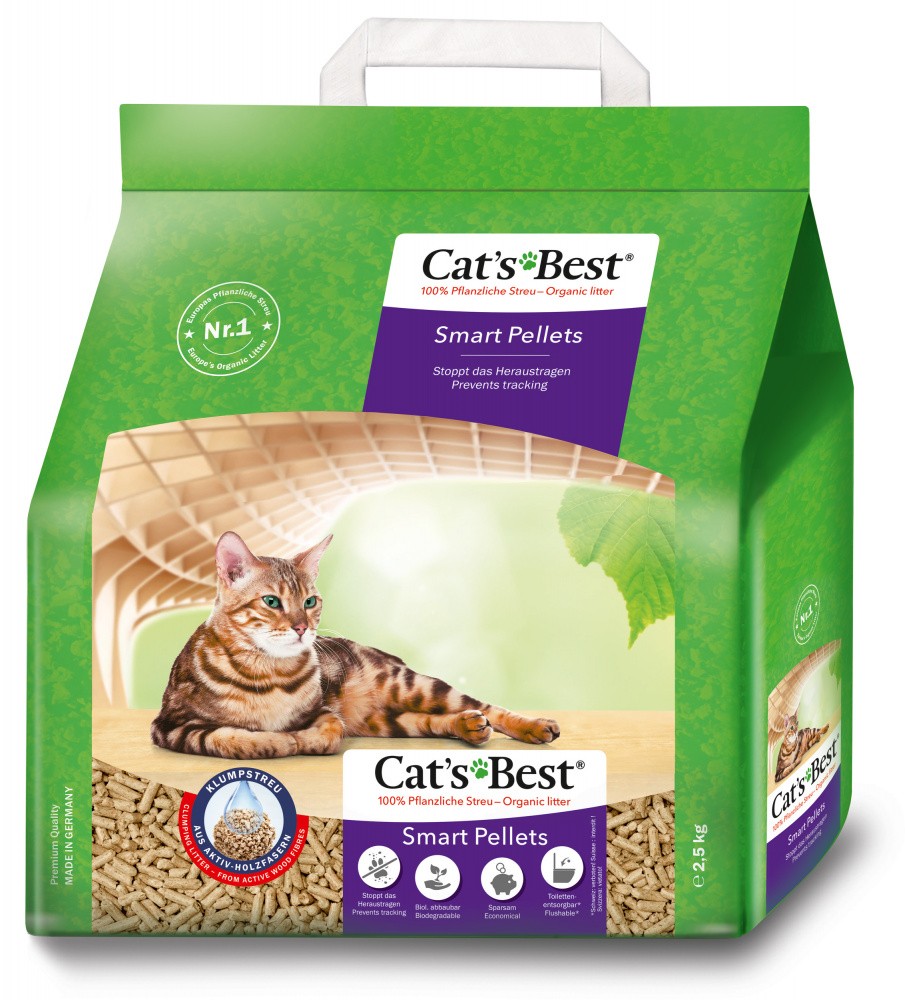 Наполнитель для кошачьего туалета Cat's Smart Pellets древесный комкующийся, 5л (2,5кг)