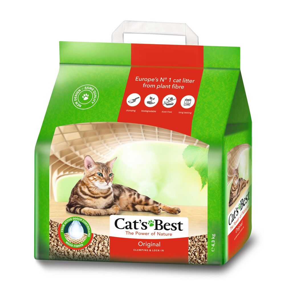 Наполнитель для кошачьего туалета Cat's Original древесный комкующийся 10л (4,3кг)