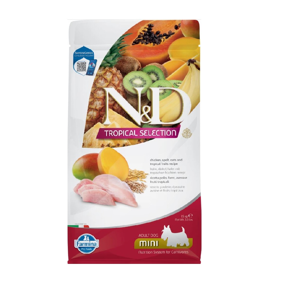 Корм для собак Farmina NdD Tropical Selection Dog для мелких пород, курица сух. 1,5кг