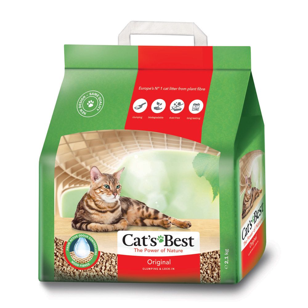 Наполнитель для кошачьего туалета Cat's Original древесный комкующийся 5л (2,25кг)