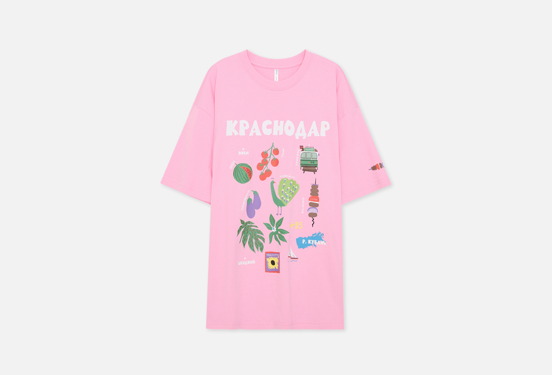 Футболка хлопковая с принтом BF2632120013-95-L/XL/170 розовый
