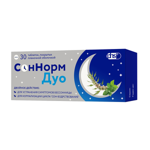 Таблетки Соннорм дуо 3 мг + 1,16 мг + 28 мг