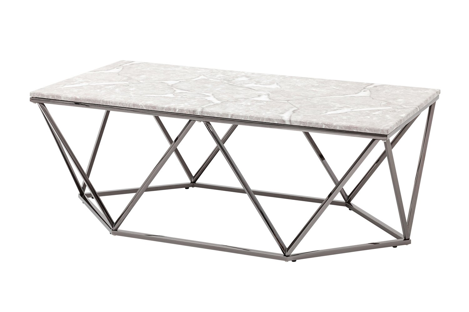 Журнальный столик Stool Group Авалон, искусственный мрамор, серый, 122х46,5х66 см