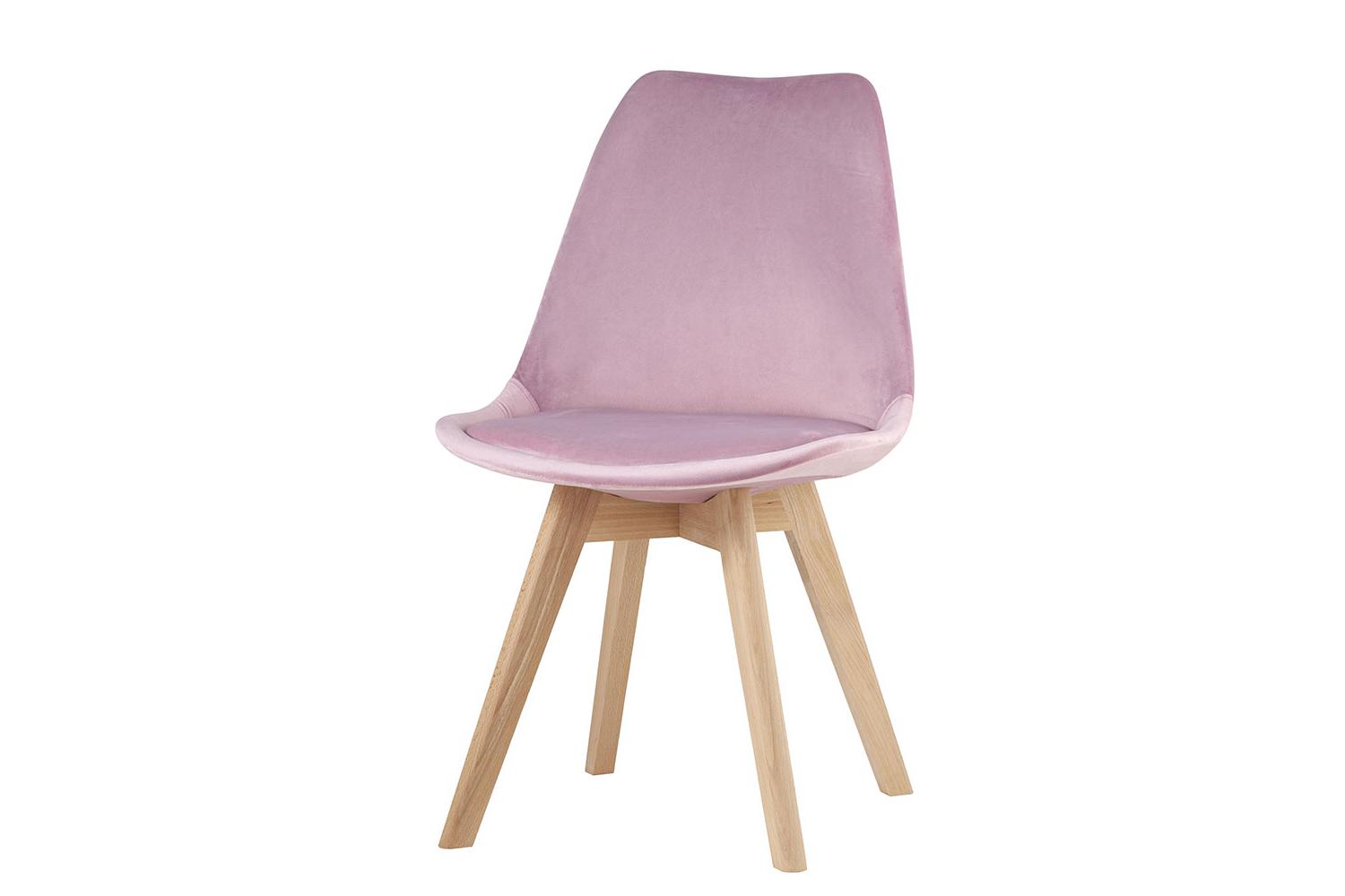 Стул Stool Group Frankfurt, розовый велюр, ножки из массива бука, 48х57х82 см