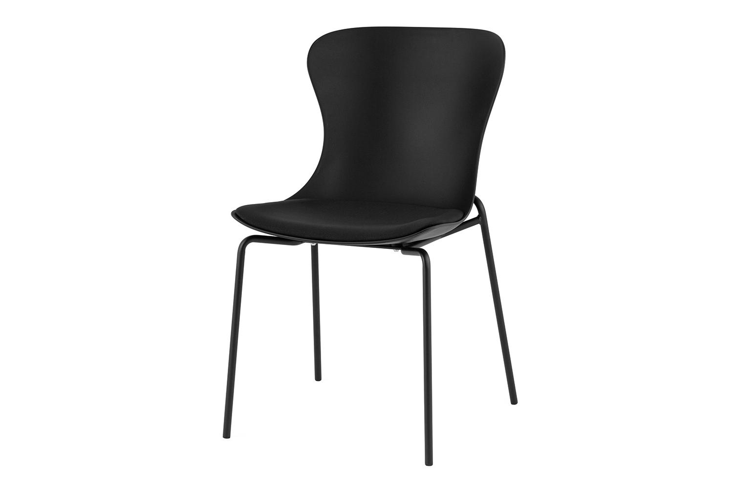 Стул для кухни Stool Group Shaya, чёрная искусственная кожа, металлические ножки, 52.5х83.5х50