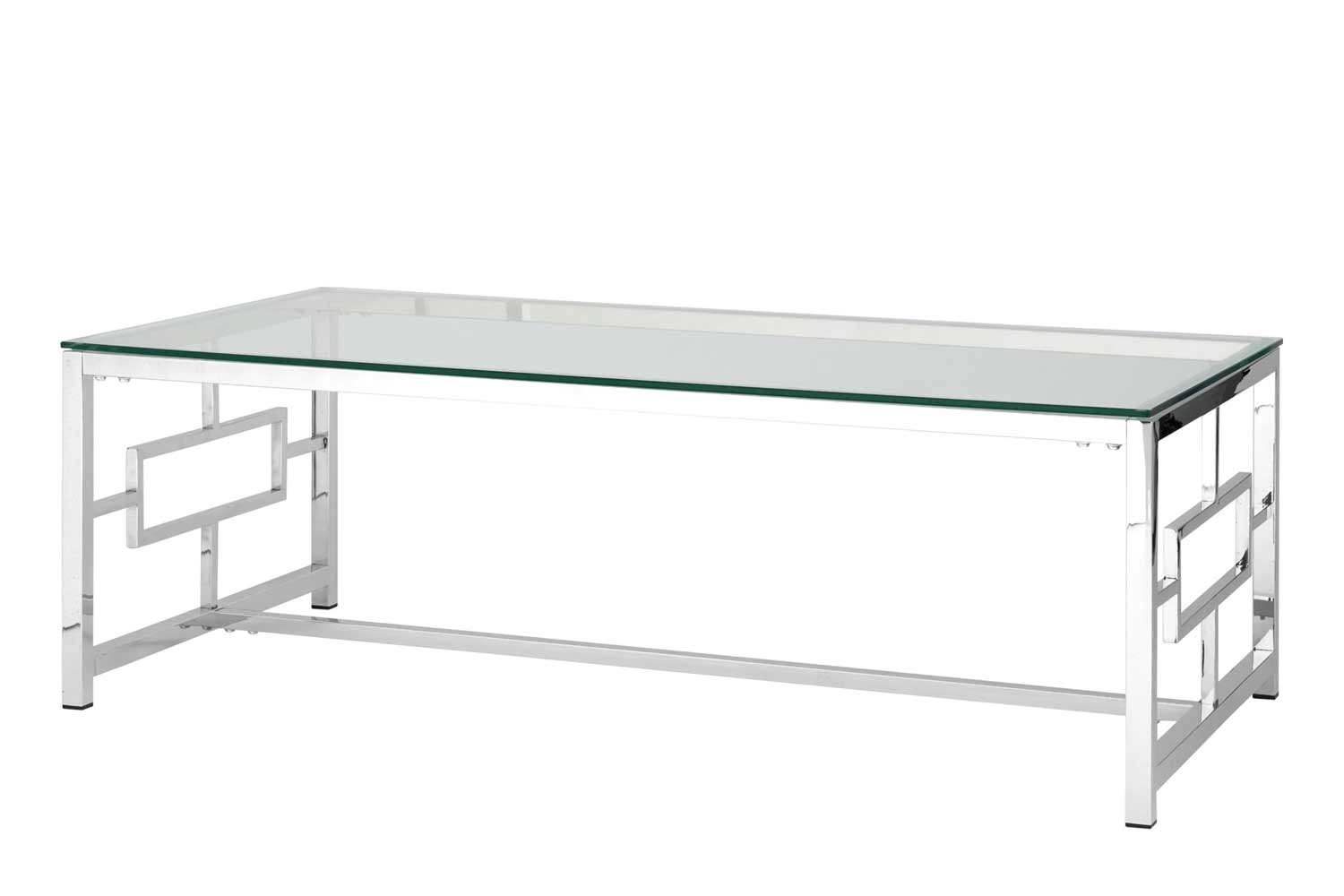 Журнальный столик Stool Group Бруклин, стекло + нержавеющая сталь, 120x40x60 см