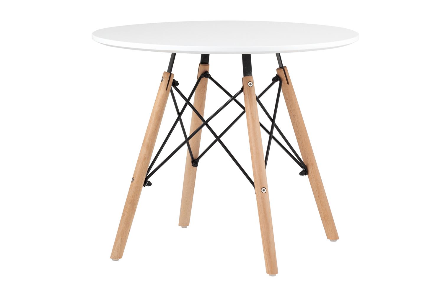 Столик Stool Group Eames, МДФ белый, массив бука + металл, 60x50x60 см