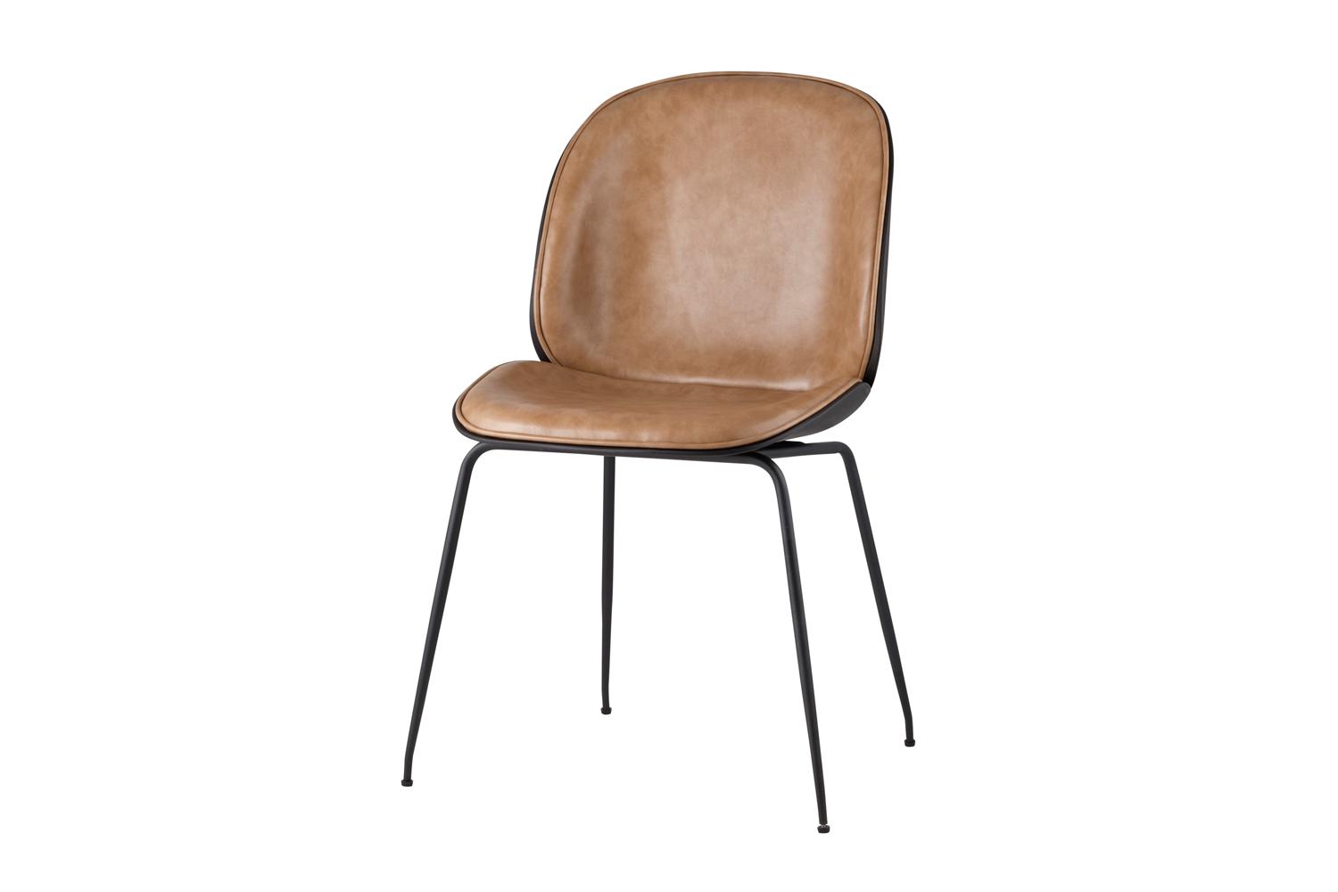 Стул Stool Group Турин, экокожа, бежевый, ножки чёрные, металл, 46,5х54х86 см