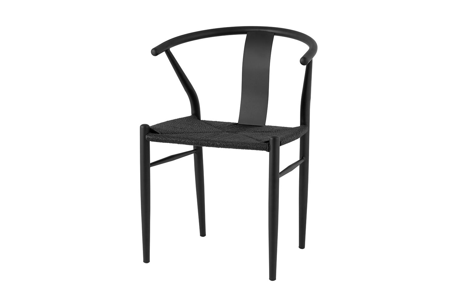 Стул обеденный Stool Group Wishbone Style, джут, чёрный