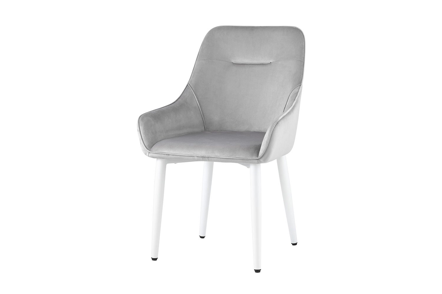 Стул Stool Group Диана, велюр, серая обивка, белые металлические ножки, 56х87х60 см