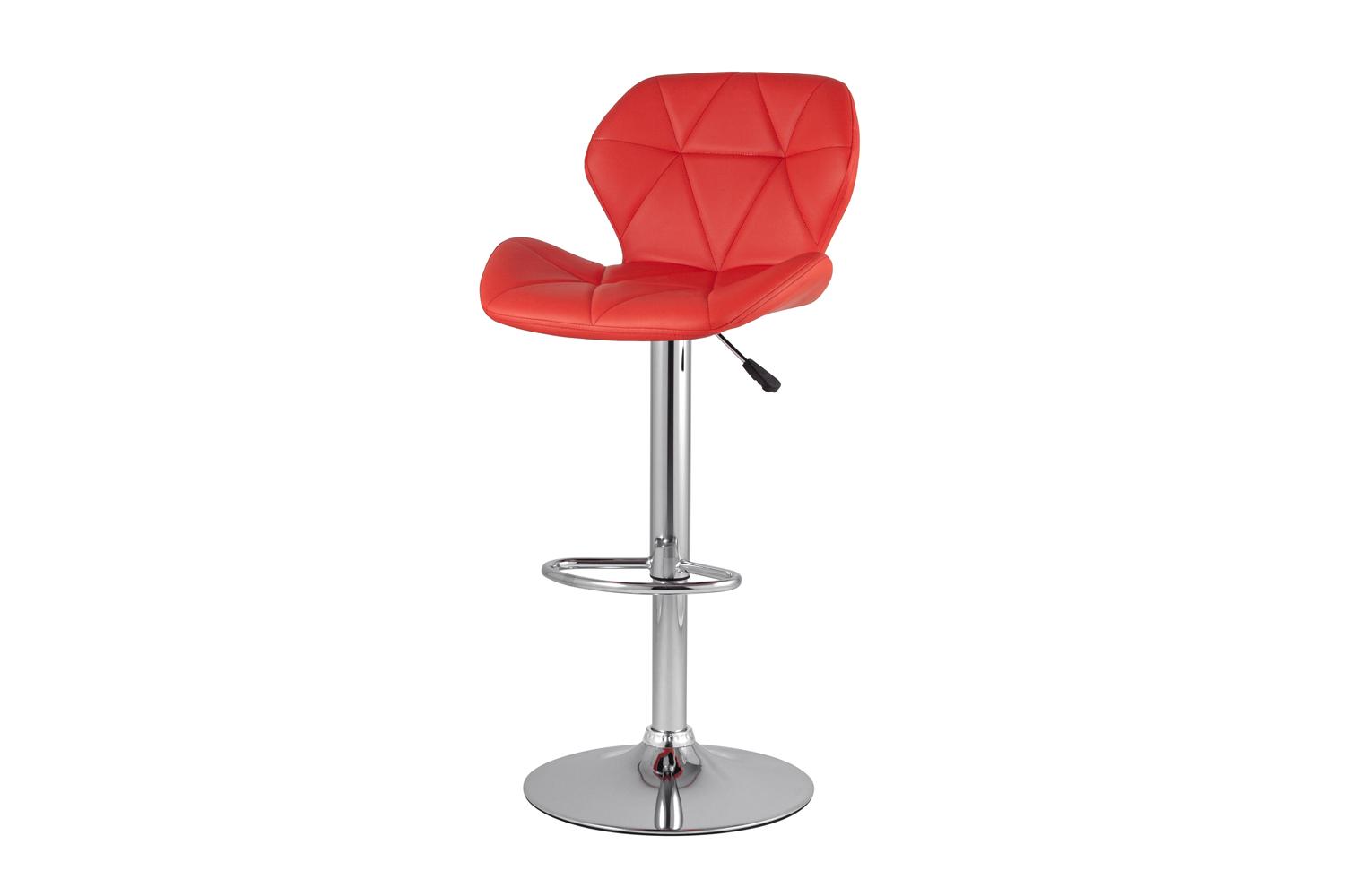 Стул барный Stool Group Бон, обивка из искусственной кожи красная, металлические ножки, высота сиденья 84 см
