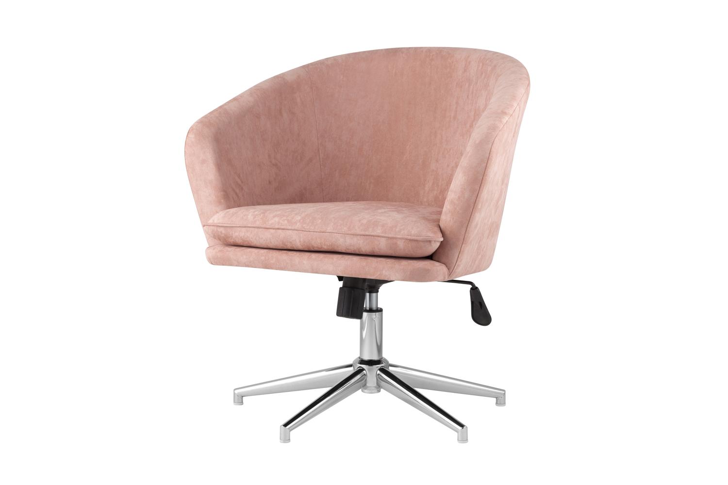 Кресло Stool Group Харис, пыльно-розовое с серебряным, обивка из искусственной замши, каркас металл, до 120 кг